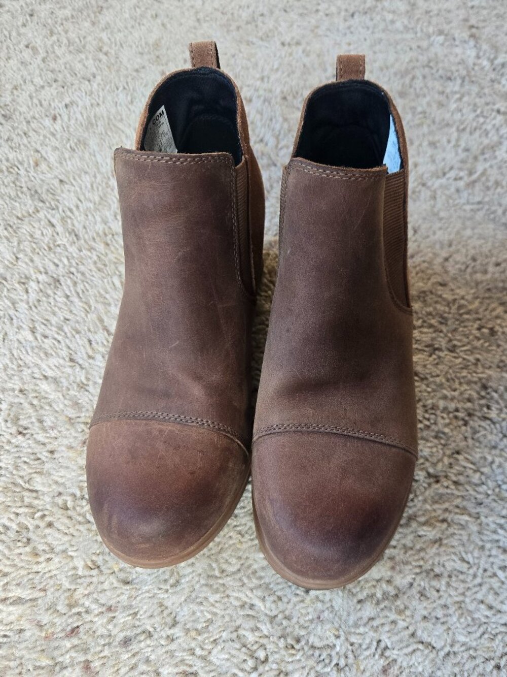 Sorel Evie II Chelsea Wedge Booties Brown Suede Leather Size 8.5